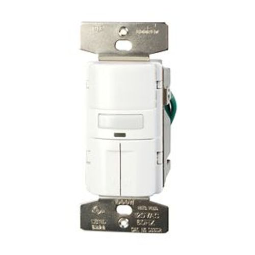 Main product image of Vacancy Sensor Dual Switch, Dual Switch, w/ Nightlight, 120V, 1-Pole, 3-Way, 1000 Sq Ft, 1000W, VS310R-W