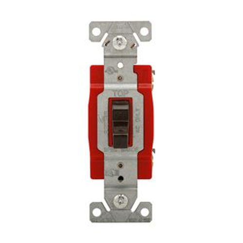 Main product image of Toggle Switch, Brown, Screw, Flush, 1-Pole, Brass, 120/277 Vac, #14 To 10 Awg, Back & Side, WD1221B