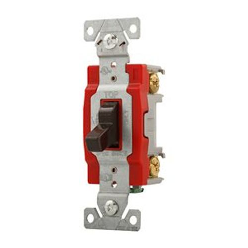 Main product image of Toggle Switch, Brown, Screw, Flush, 1-Pole, Brass, 120/277 Vac, #14 To 10 Awg, Back & Side, WD1221B