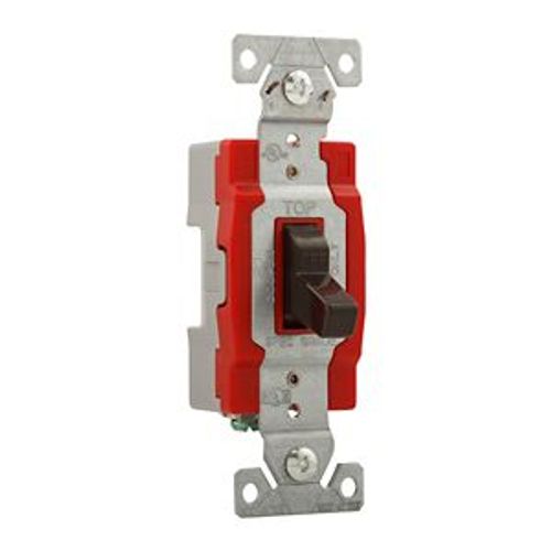 Main product image of Toggle Switch, Brown, Screw, Flush, 1-Pole, Brass, 120/277 Vac, #14 To 10 Awg, Back & Side, WD1221B