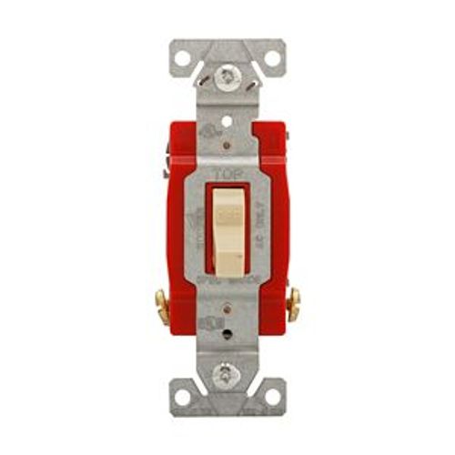 Main product image of Toggle Switch, Ivory, Screw, Flush, 2-Pole, Dual Pole, Brass, 120/277 Vac, #14 To10 Awg, WD1222V