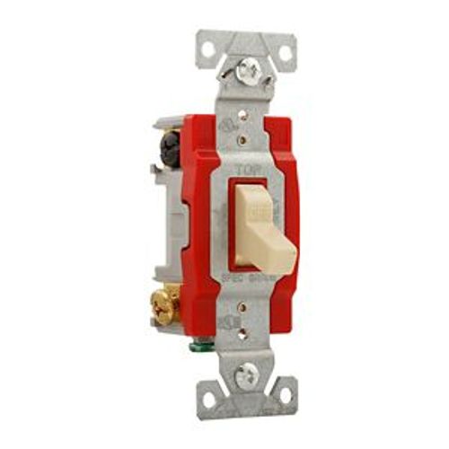 Main product image of Toggle Switch, Ivory, Screw, Flush, 2-Pole, Dual Pole, Brass, 120/277 Vac, #14 To10 Awg, WD1222V