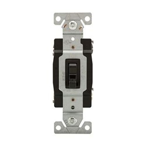Main product image of Toggle Switch, #14-10 Awg, 15A, Wall, 120V, Side & Push, Grounding, Black, 4-Way, Polycarbonate, WD1242-7BK-BOX