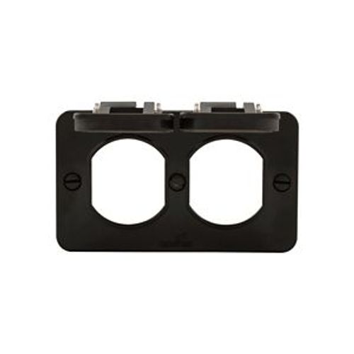 Main product image of Non-Metallic Portable Outlet Box, Black, Duplex Receptacle With Flip Lid, Alcryn And Valox, WD3060BK