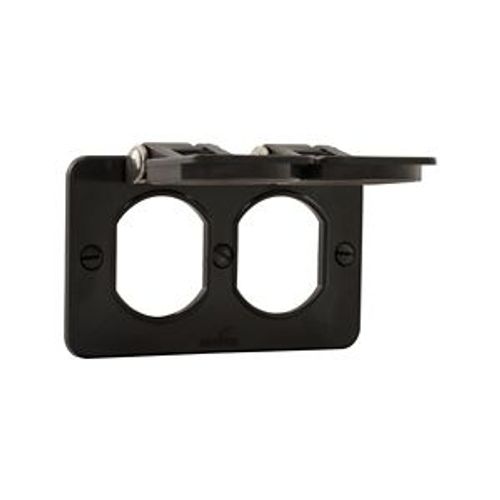 Main product image of Non-Metallic Portable Outlet Box, Black, Duplex Receptacle With Flip Lid, Alcryn And Valox, WD3060BK