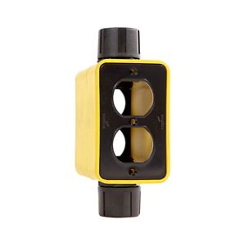 Main product image of Non-Metallic Portable Outlet Box, Extra Depth Feed Through, Black, Duplex Receptacle w/ Flip Lid, WD3090FBK-DDW