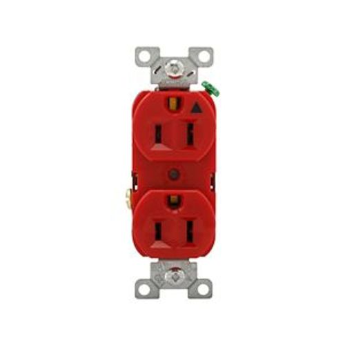 Main product image of Arrow Hart Heavy-Duty Industrial Duplex Receptacle, #14-10 Awg 15A 125V, Red Face Base, Duplex, WDIG5262RD