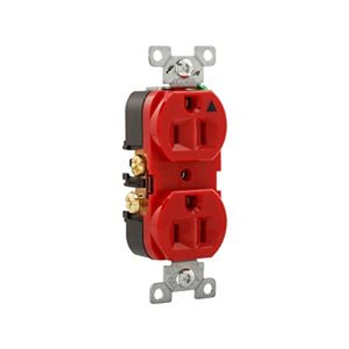 Main product image of Arrow Hart Heavy-Duty Industrial Duplex Receptacle, #14-10 Awg 15A 125V, Red Face Base, Duplex, WDIG5262RD