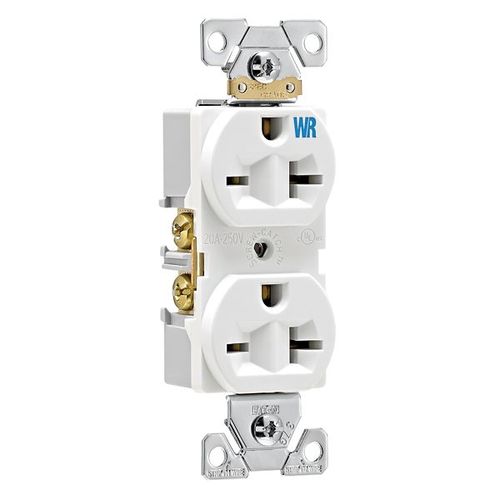 Main product image of Arrow Hart Industrial Duplex Receptacle, #14-10 Awg 20A, 250V, Gray, Weather Resistant, WR5462GY