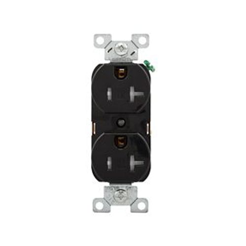 Main product image of Commercial Duplex Receptacle, #14-10 Awg 15A 125V, Back & Side, Brown, Weather Resistant, WRBR15B