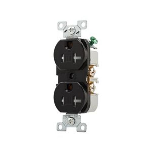 Main product image of Commercial Duplex Receptacle, #14-10 Awg 15A 125V, Back & Side, Brown, Weather Resistant, WRBR15B
