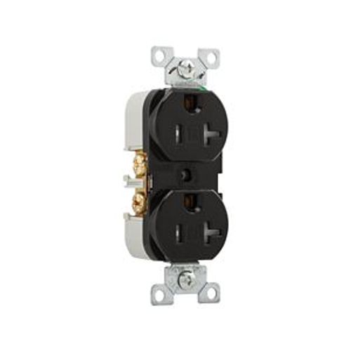 Main product image of Commercial Duplex Receptacle, #14-10 Awg 15A 125V, Back & Side, Brown, Weather Resistant, WRBR15B