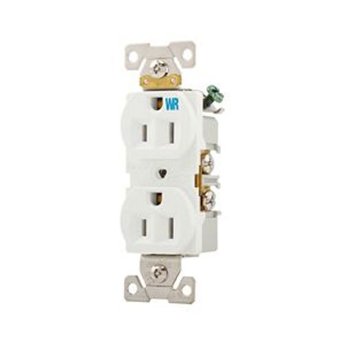Main product image of Commercial Duplex Receptacle, #14-10 Awg 15A 125V, Back & Side, Weather Resistant, WRBR15W