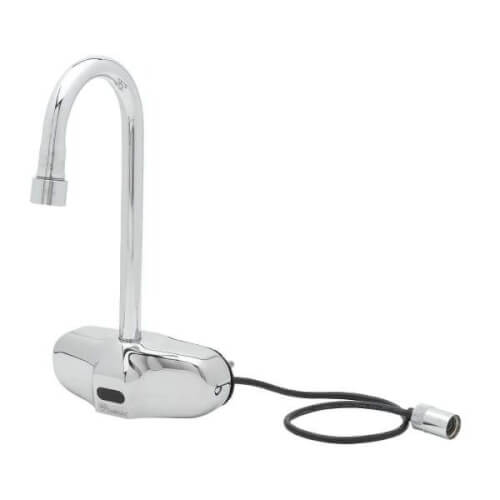 Main product image of ChekPoint Electronic Faucet, 4" Wall Mount, Gooseneck, Thermostatic Mixing Valve (Two-Hole Installation Design), EC-3105-TMV