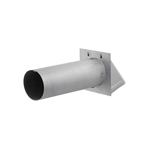 Main product image of 4" Paint-Grade Steel Wall Exhaust Hood Vent with Damper and 11" Pipe (26 Gauge)