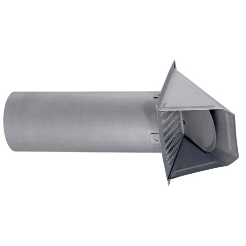 Main product image of 4" Paint-Grade Steel Galvanized Wall Exhaust Hood Vent with Damper and 11" Pipe (26 Gauge)