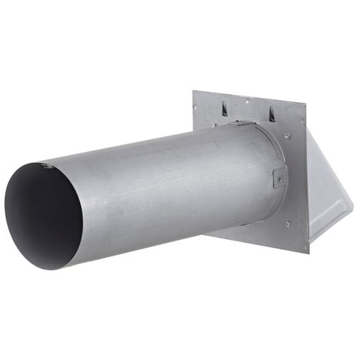 Main product image of 4" Paint-Grade Steel Galvanized Wall Exhaust Hood Vent with Damper and 11" Pipe (26 Gauge)