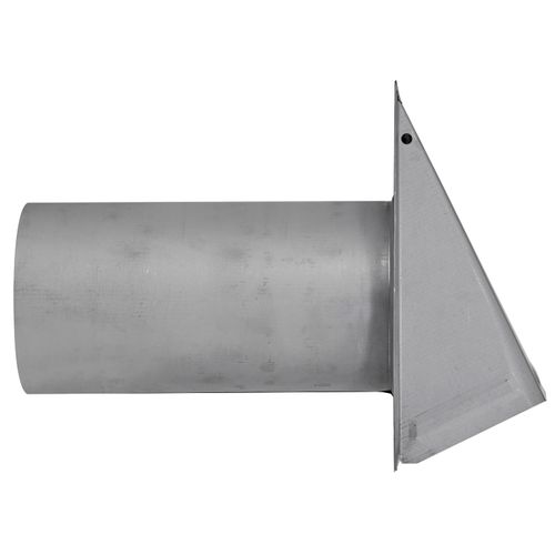 Main product image of 6" Paint-Grade Steel Galvanized Wall Exhaust Hood Vent w/ Spring Damper, 11" Pipe (26 Gauge)