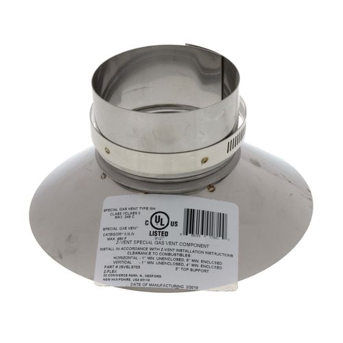 Main product image of 3" Vertical Single Wall Stainless Steel Z-Vent Water Heater Vent Kit