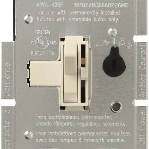 Main product image of Ariadni LED+ Dimmer Switch, 150W LED, Single Pole/3-Way, No Neutral Required,120V, Light Almond
