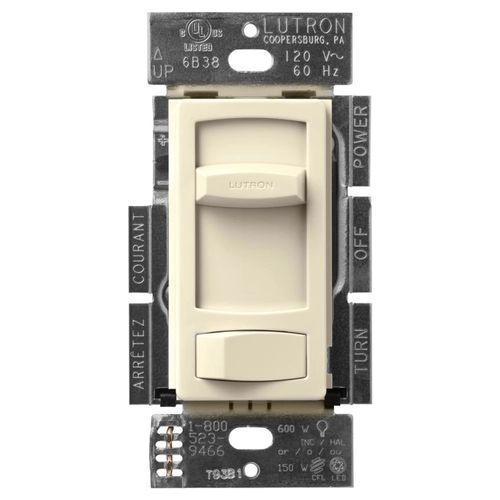 Main product image of Skylark Contour LED+ Dimmer Switch, No 150W LED or 600W Inc/Hal, 120V, Single Pole/3-Way, Almond