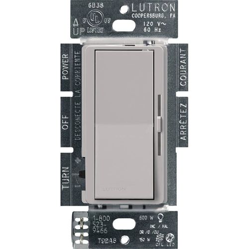 Main product image of Diva LED+ Dimmer Switch, 150W LED, Single Pole/3-Way, No Neutral Required, 120V, Gray