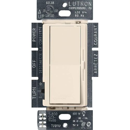 Main product image of Diva LED+ Dimmer Switch, 150W LED, Single Pole/3-Way, No Neutral Required, 120V, Light Almond