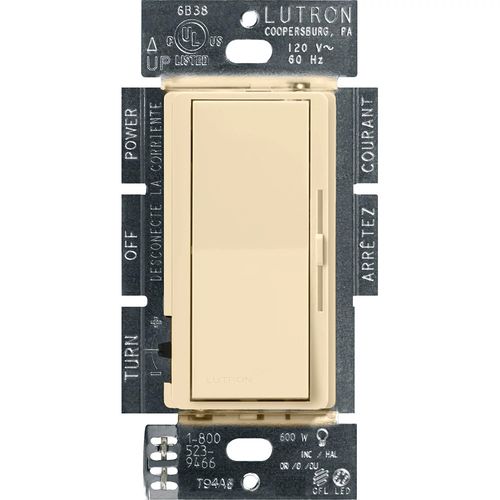 Main product image of Diva LED+ Dimmer Switch, 250W LED, Single Pole/3-Way, No Neutral Required, 120V, Ivory
