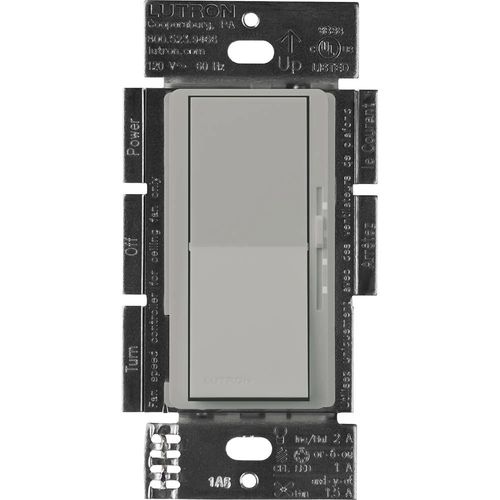 Main product image of Diva 3-Speed Fan Control and On/Off Light Switch, 1.5A Fan, 1A LED, Single Pole/3-Way - Gray, No 120V