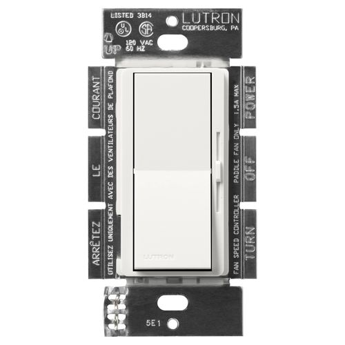 Main product image of Diva 3-Speed Fan Control, 1.5A, Single Pole/3-Way, No 120V, Architectural White