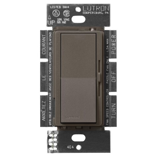 Main product image of Diva 3-Speed Fan Control, 1.5A, Single Pole/3-Way, No Neutral Required, 120V, Truffle
