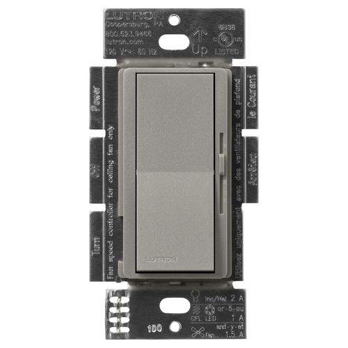 Main product image of Diva 3-Speed Fan Control and Light Switch, 1.5A Fan, 1A LED, Single Pole/3-Way - Cobblestone, No 120V
