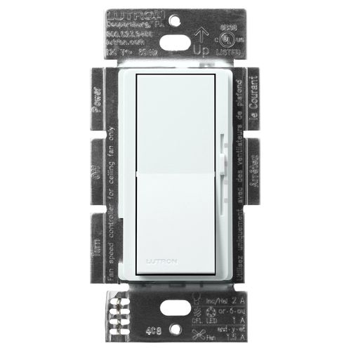 Main product image of Diva 3-Speed Fan Control and Light Switch, 1.5A Fan, 1A LED, Single Pole/3-Way - Glacier White, No 120V