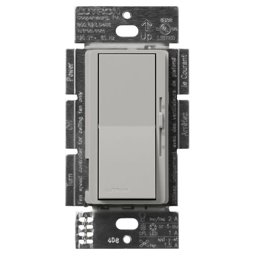 Main product image of Diva 3-Speed Fan Control and Light Switch, 1.5A Fan, 1A LED, Single Pole/3-Way- Pebble, No 120V