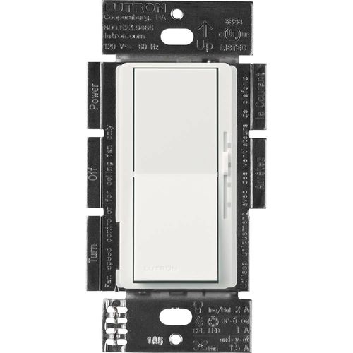 Main product image of Diva 3-Speed Fan Control and Light Switch, 1.5A Fan, 1A LED, Single Pole/3-Way - Snow, No 120V