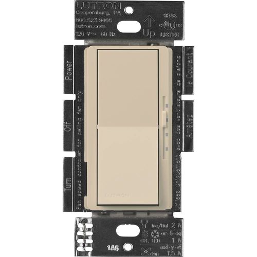 Main product image of Diva 3-Speed Fan Control and Light Switch, 1.5A Fan, 1A LED, Single Pole/3-Way - Taupe, No 120V