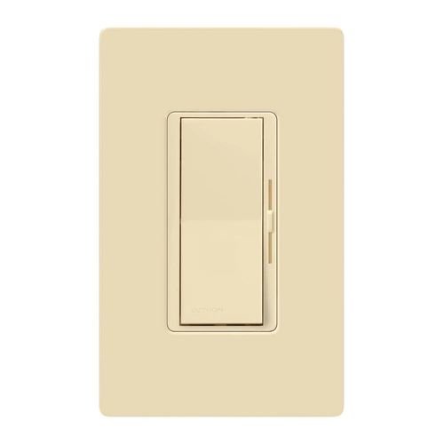 Main product image of Diva LED+ Dimmer Switch with Wall Plate, 150W LED, Single Pole/3-Way, No 120V, Ivory