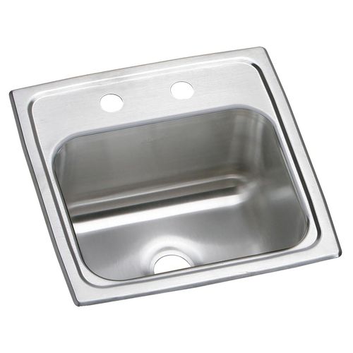 Main product image of Celebrity Stainless Steel 15" x 15" x 6-1/8" 2-Hole Single Bowl Drop-in Bar Sink