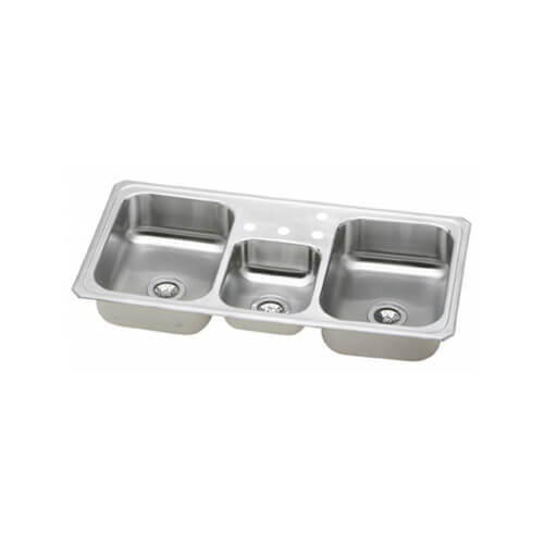 Main product image of Triple Bowl Sink with Small Center Bowl- Stainless Steel (1 Faucet Hole)