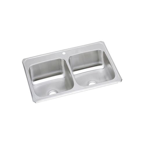 Main product image of Celebrity Stainless Steel 43" x 22" x 6-7/8" 1-Hole Equal Double Bowl Drop-in Sink