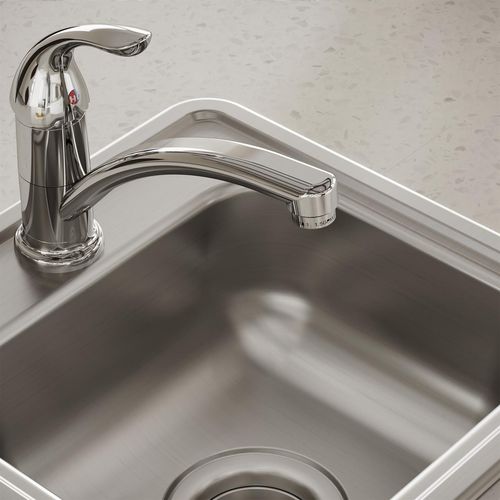 Main product image of Dayton Stainless Steel 15" x 15" x 5-3/16" 1-Hole Single Bowl Drop-in Bar Sink w/ 3-1/2" Drain Opening