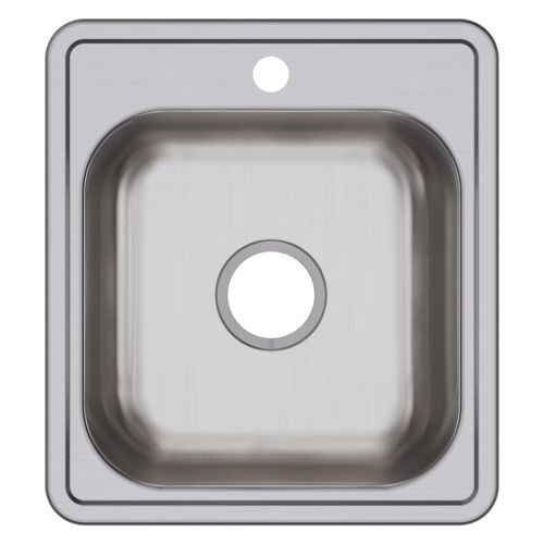 Main product image of Dayton Stainless Steel 17" x 19" x 6-1/8" 1-Hole Single Bowl Drop-in Bar Sink