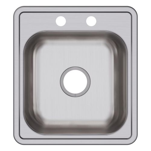 Main product image of Dayton Stainless Steel 17" x 19" x 6-1/8" 2-Hole Single Bowl Drop-in Bar Sink