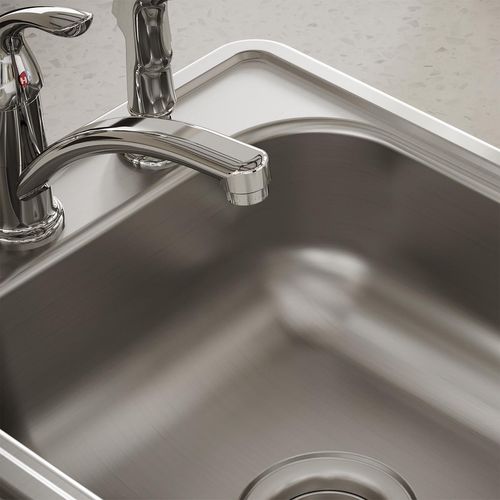 Main product image of Dayton Stainless Steel 17" x 19" x 6-1/8" 2-Hole Single Bowl Drop-in Bar Sink