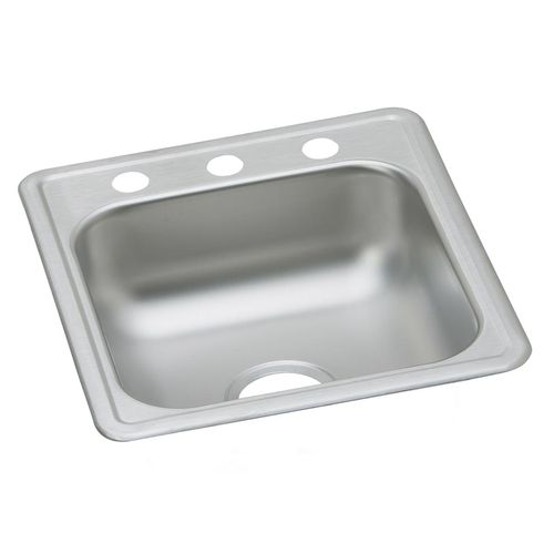 Main product image of Dayton Stainless Steel 17" x 19" x 6-1/8" 3-Hole Single Bowl Drop-in Bar Sink