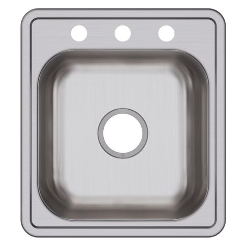 Main product image of Dayton Stainless Steel 17" x 19" x 6-1/8" 3-Hole Single Bowl Drop-in Bar Sink