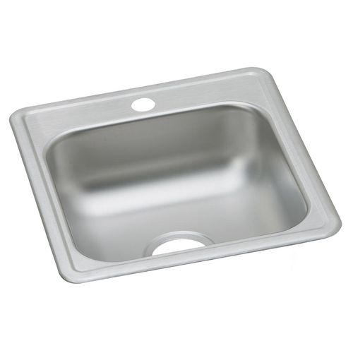 Main product image of Dayton Stainless Steel 17" x 21-1/4" x 6-1/2" 1-Hole Single Bowl Drop-in Bar Sink