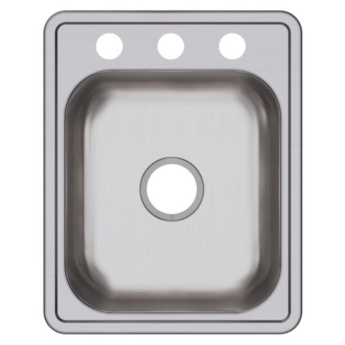 Main product image of Dayton Stainless Steel 17" x 21-1/4" x 6-1/2" 3-Hole Single Bowl Drop-in Bar Sink