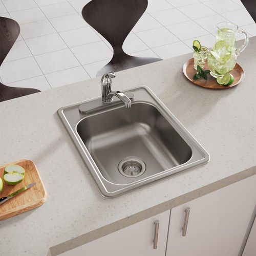 Main product image of Dayton Stainless Steel 17" x 21-1/4" x 6-1/2" 3-Hole Single Bowl Drop-in Bar Sink