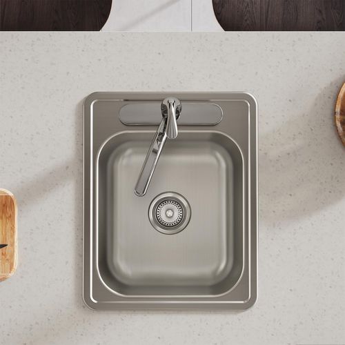 Main product image of Dayton Stainless Steel 17" x 21-1/4" x 6-1/2" 3-Hole Single Bowl Drop-in Bar Sink